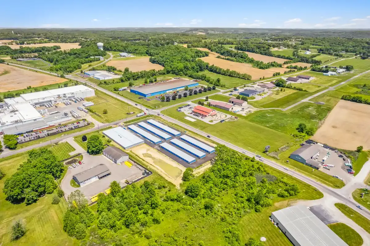 drone view of the storage mall zanesville facility 